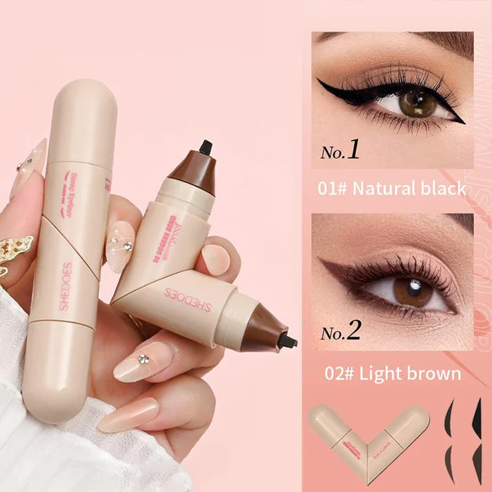 Rotating Dual-Wing Black Eyeliner with 2x Formula Capacity